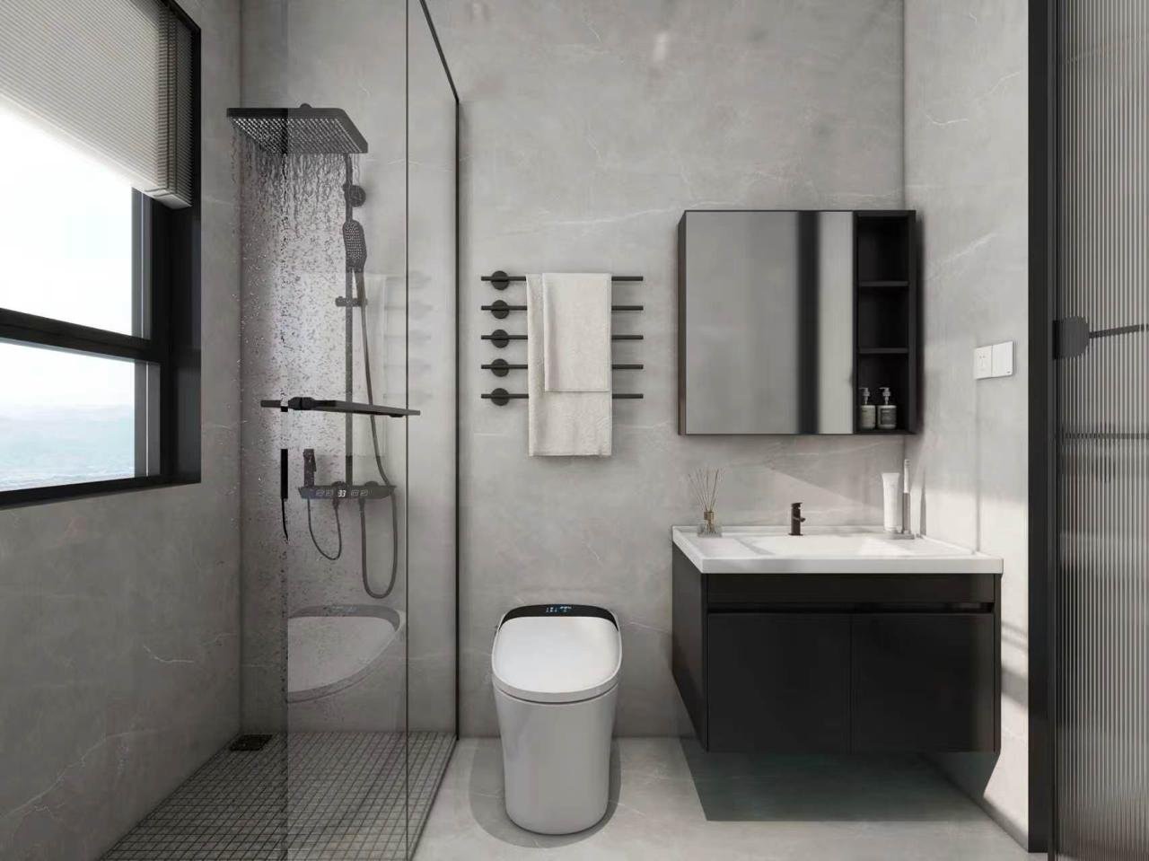Spacious bathroom area of 3 bedrooms at Nova Garden Apartments In Kilimani
