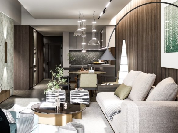 Luxurious living room and tv area of 2 bedroomsat Himalaya Halo Apartments In Westlands