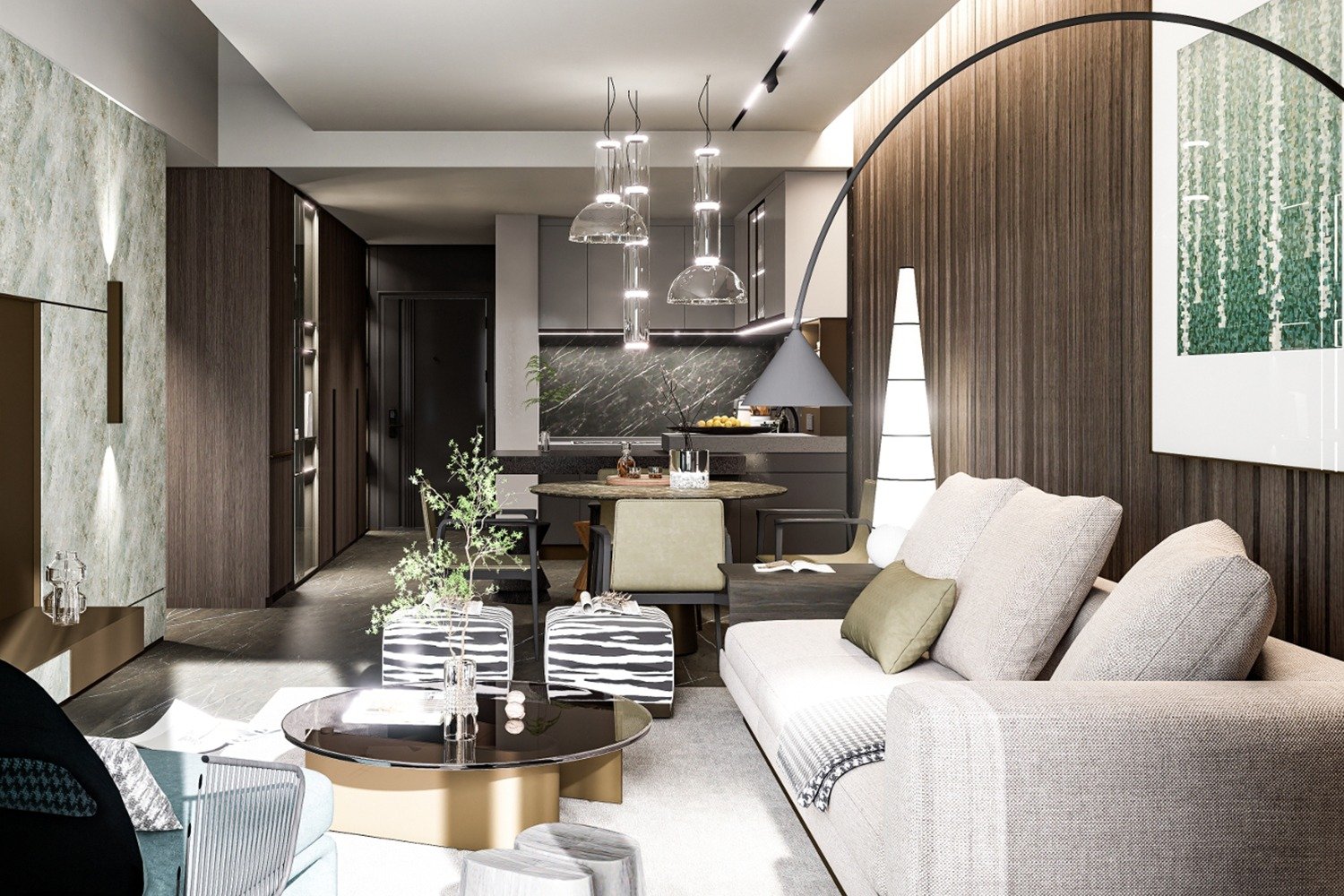 Luxurious living room and tv area of 2 bedroomsat Himalaya Halo Apartments In Westlands