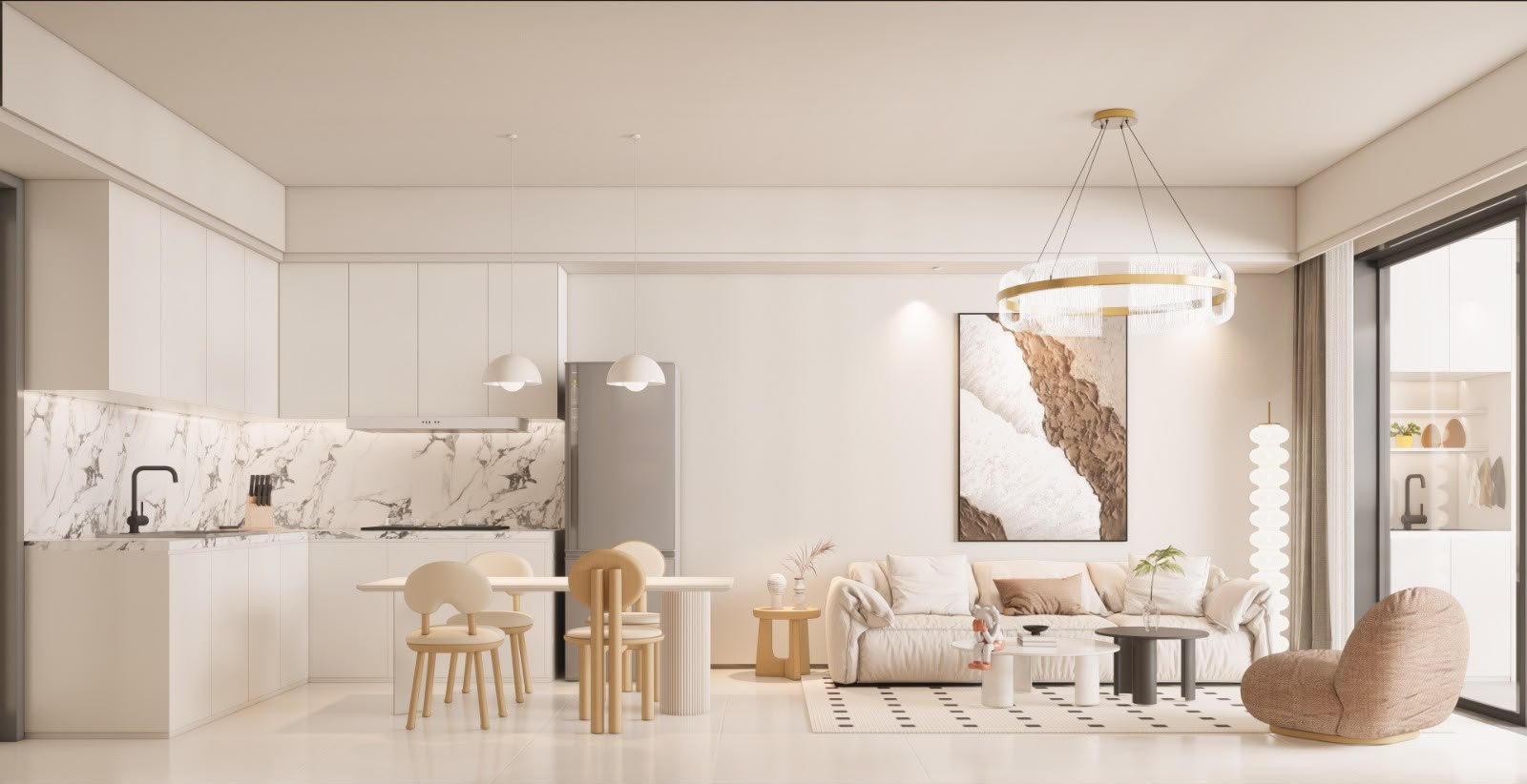 Living room area at Limerence Arbor residency in kilimani