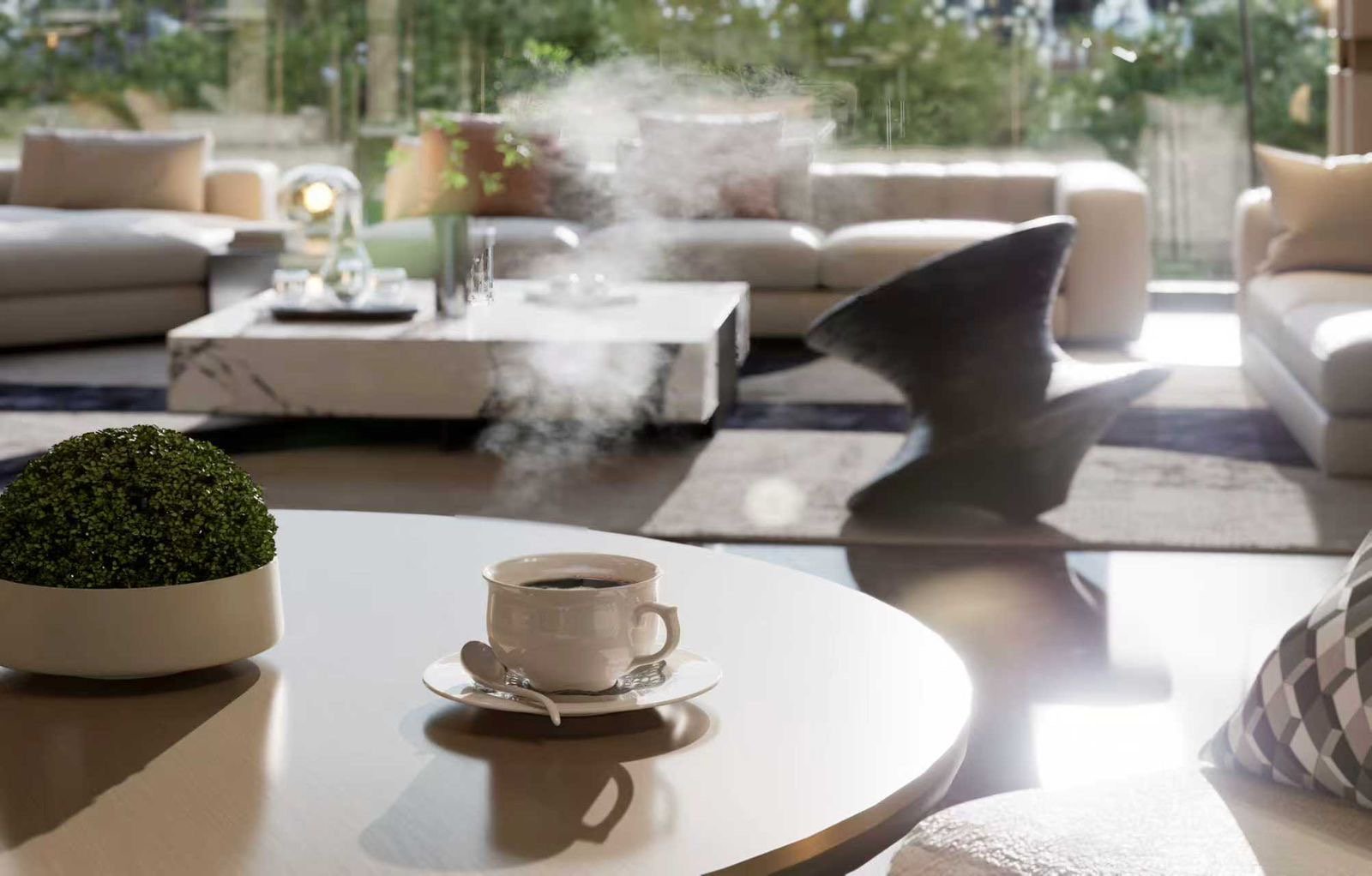 Restaurant area at Aether Residences In Westlands