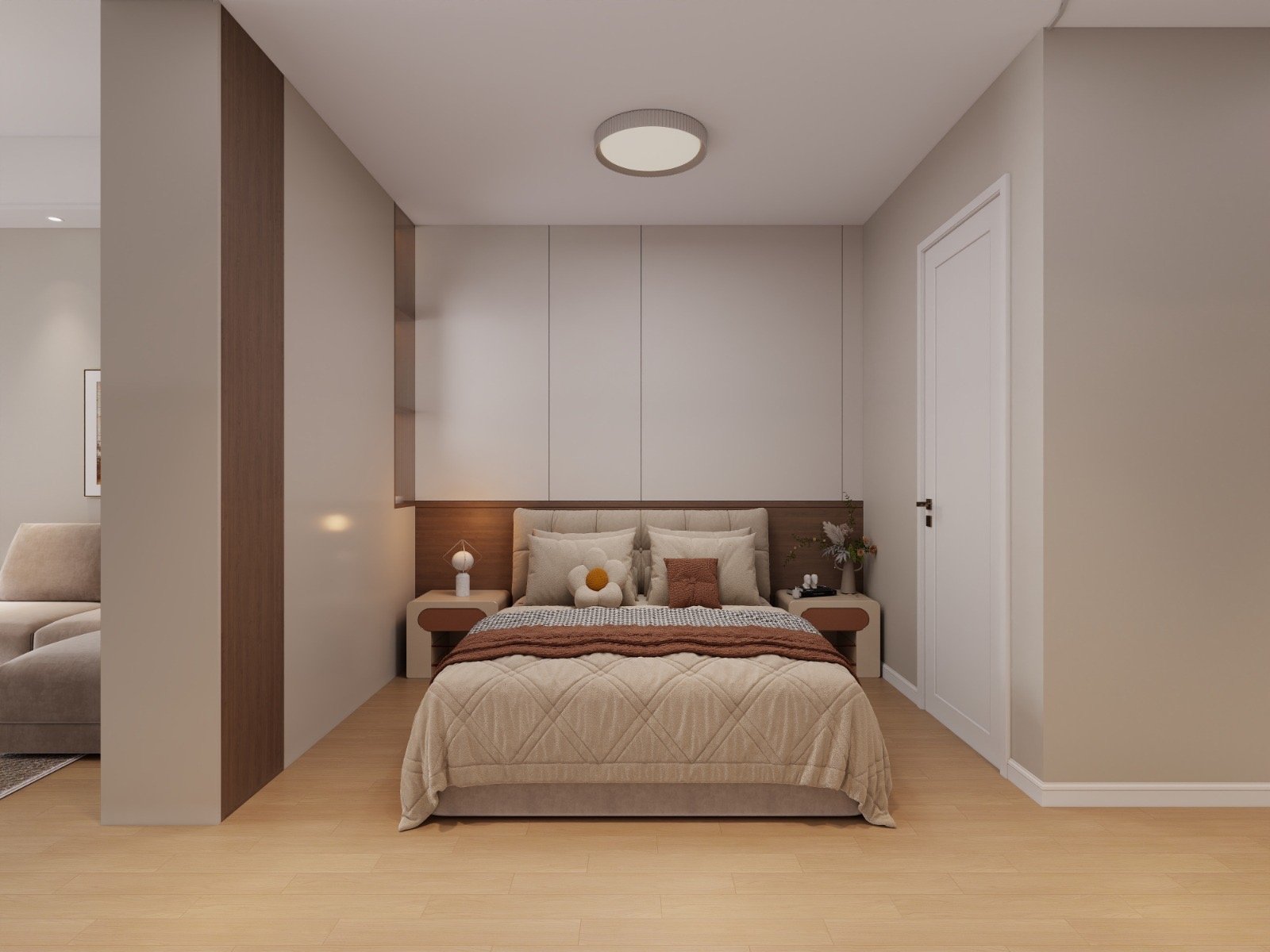 Well designed bedroom area of Studios At Aether Residences In Westlands