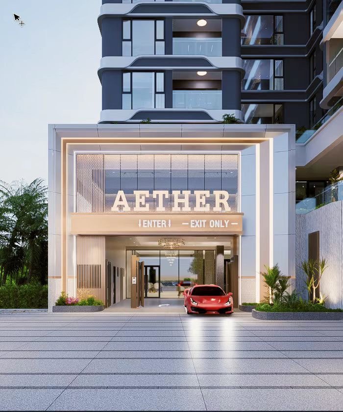 Entrance and exit area at Aether Residences In Westlands
