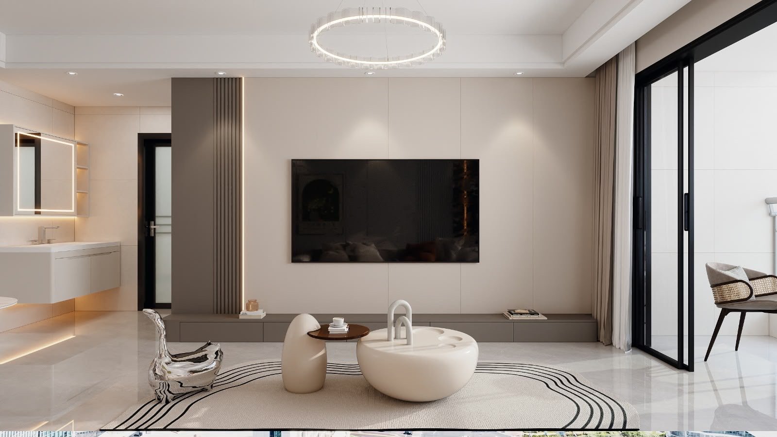 Living room area of 1 Bedrooms At San Remo Heights In Westlands