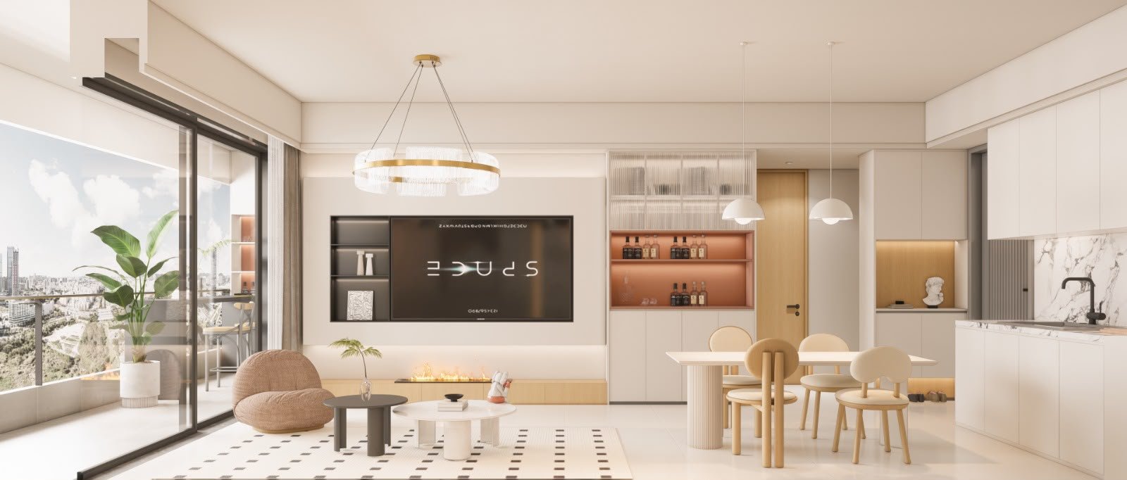 living room and dining area at Limerence Arbor residency in kilimani