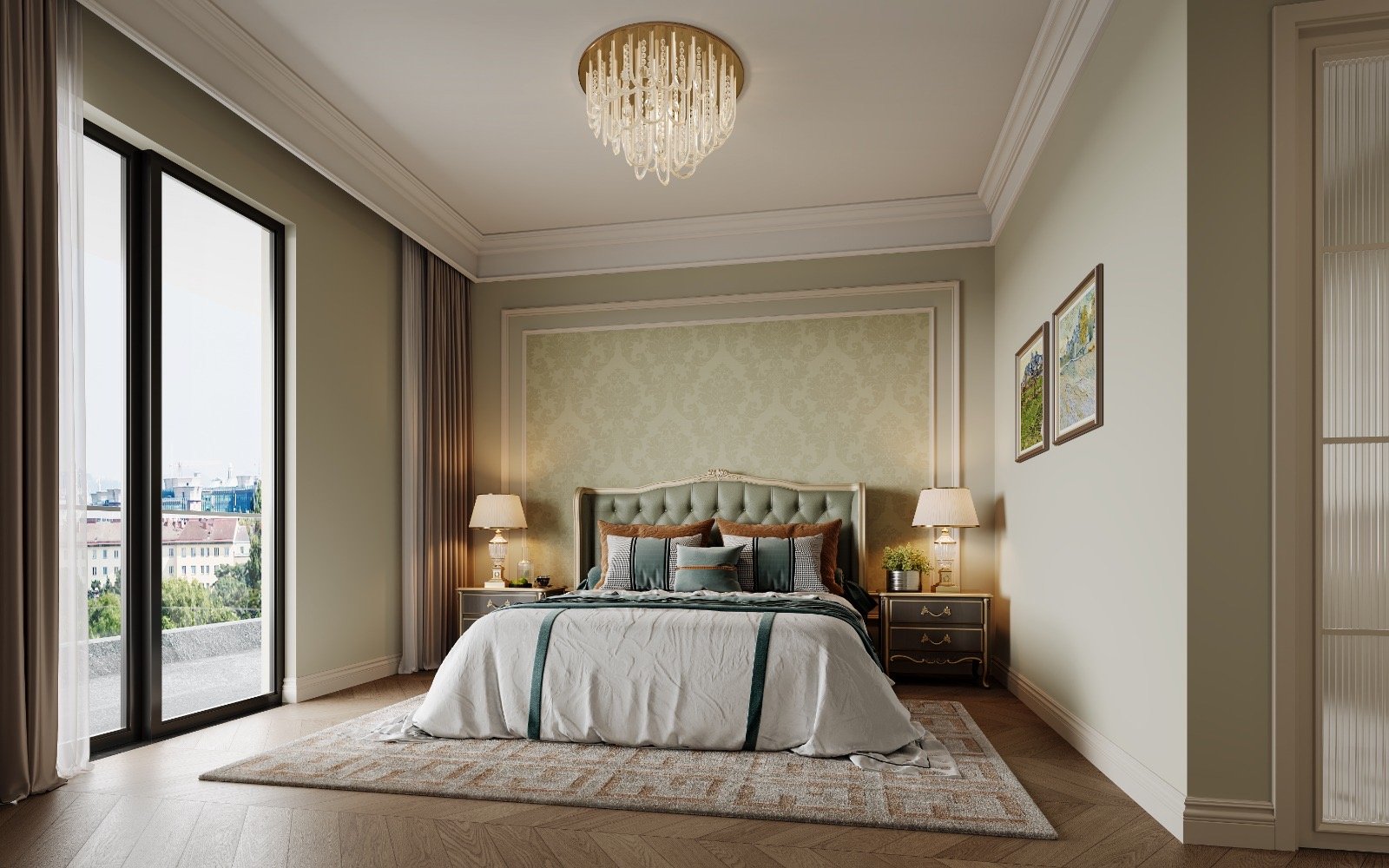 High end masterbedroom area at Berkeley Residence In Westlands