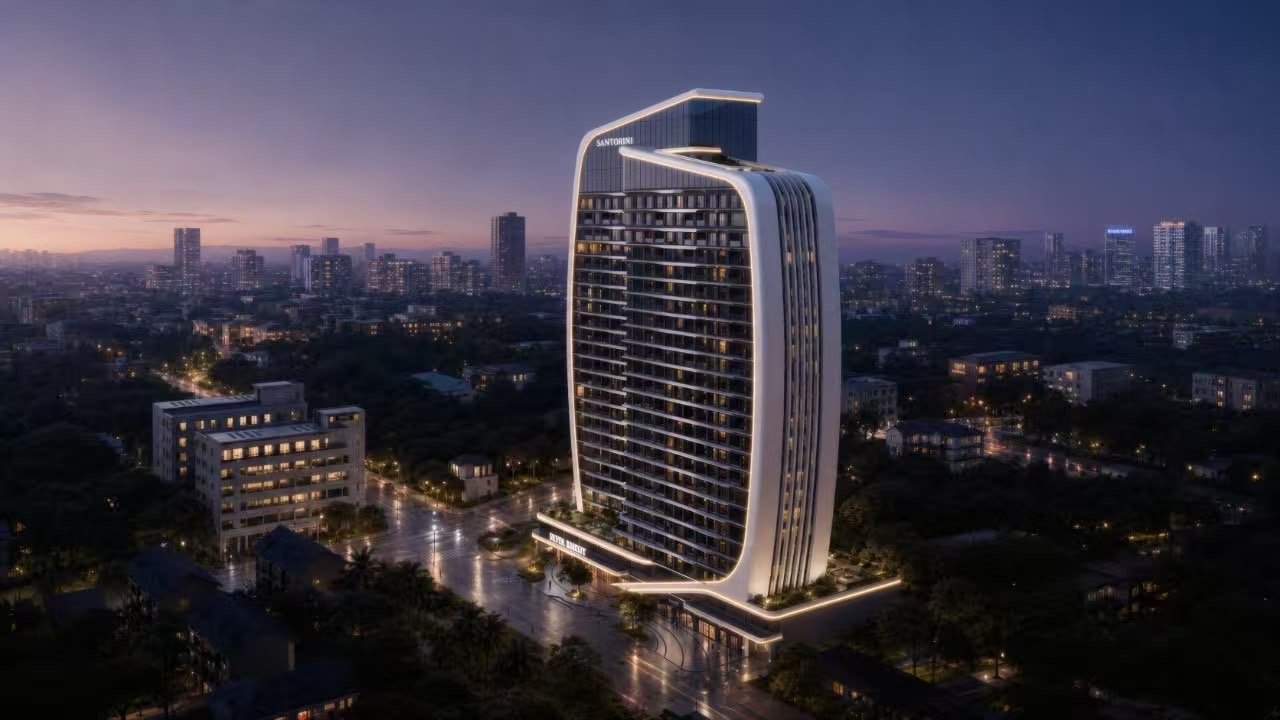 Exterior far view of 1 bedrooms at Santorini Residences in westlands