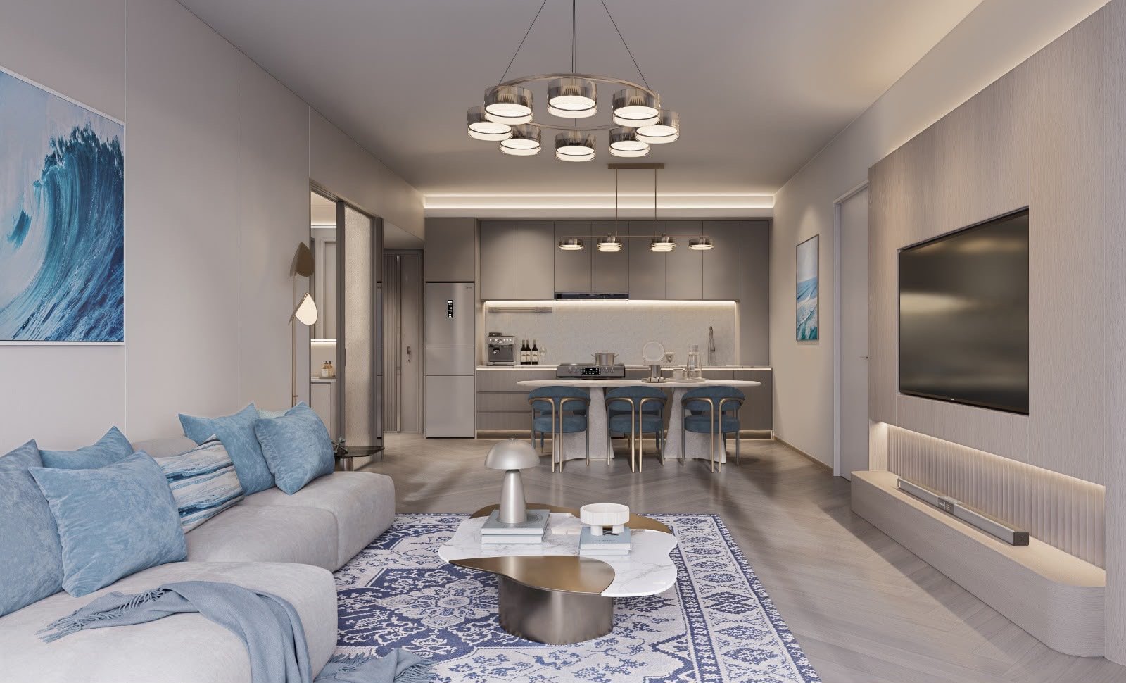 living room of 2 bedrooms at Santorini Residences in westlands